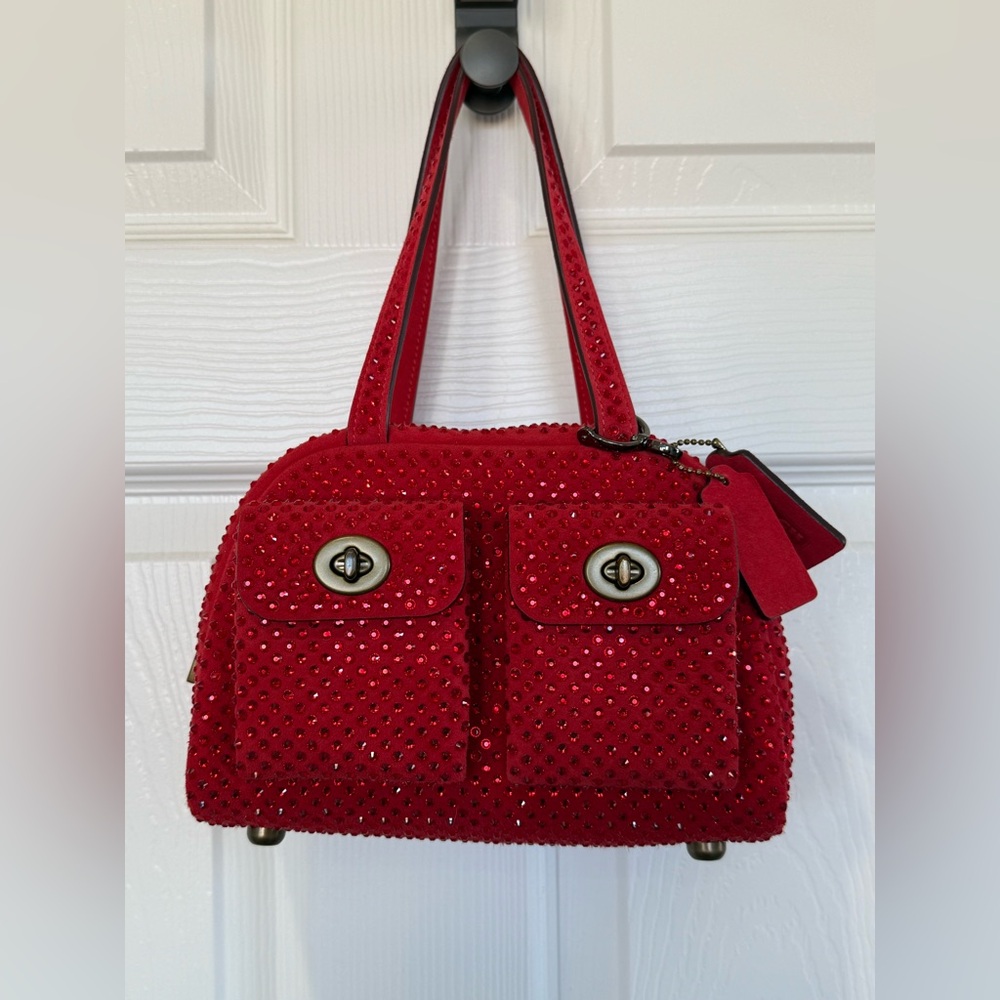 Coach Twin Turnlock 20 in Red Crystal Never Carried